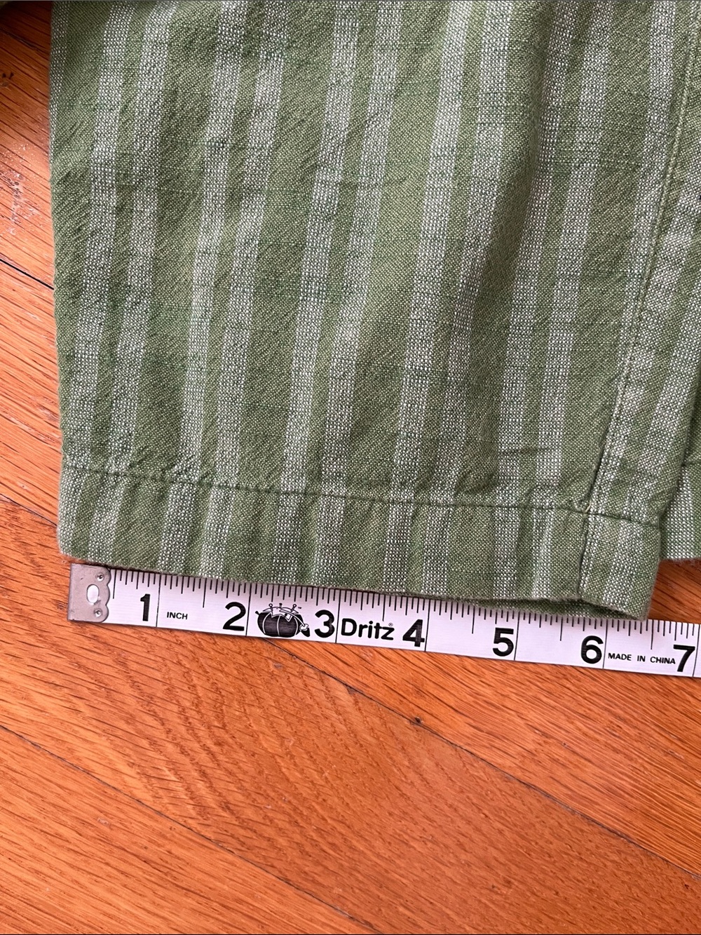 Ace & Jig Hughes Pants in Palm Green Stripe Size XS Pull on 100% Cotton Pant - Picture 13 of 13